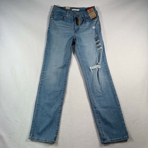 Levis Jeans Womens 29 Blue 724 High Rise Straight Stretch NWT - Picture 1 of 16